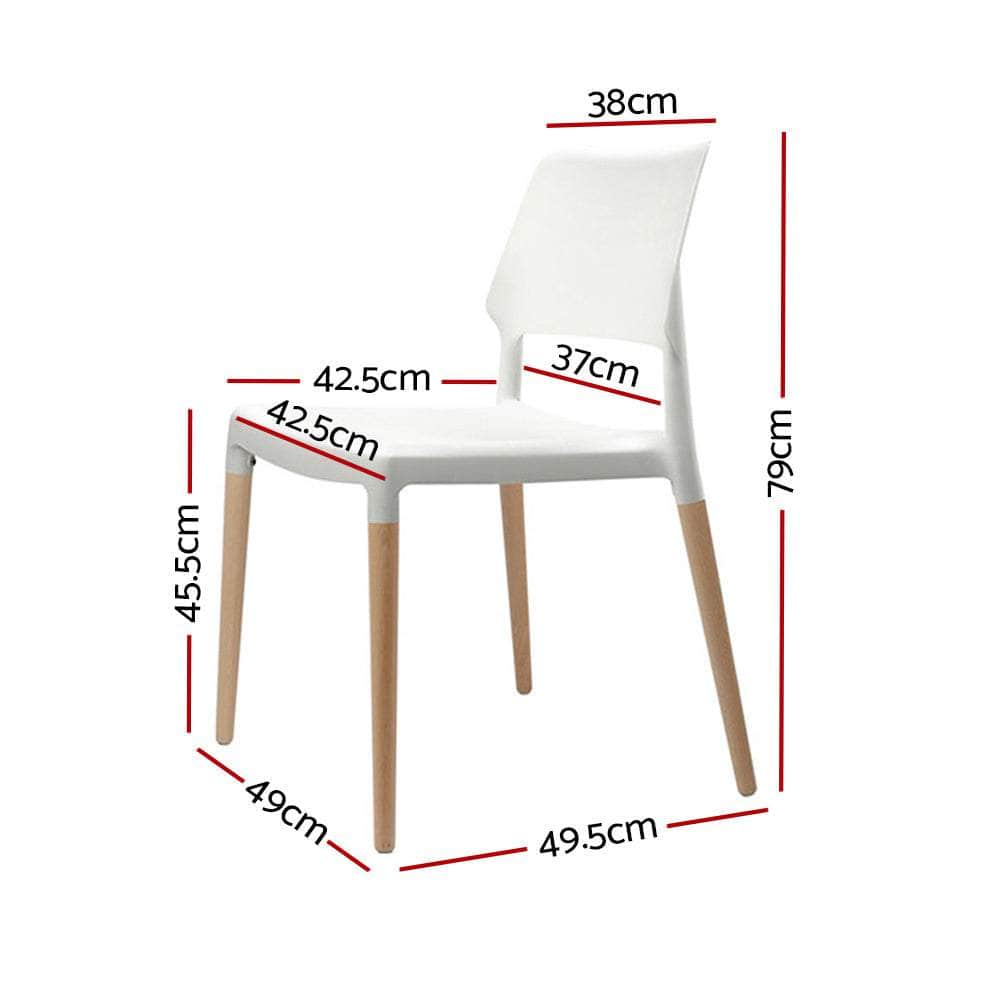 Dining Chairs Set Of 4 Plastic Wooden Stackable White