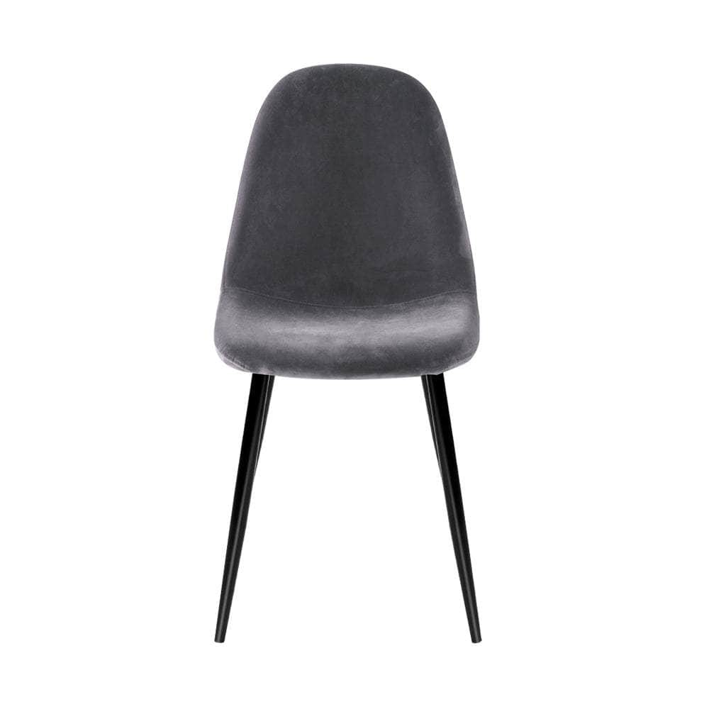 Dining Chairs Set Of 4 Velvet Curved Slope Grey