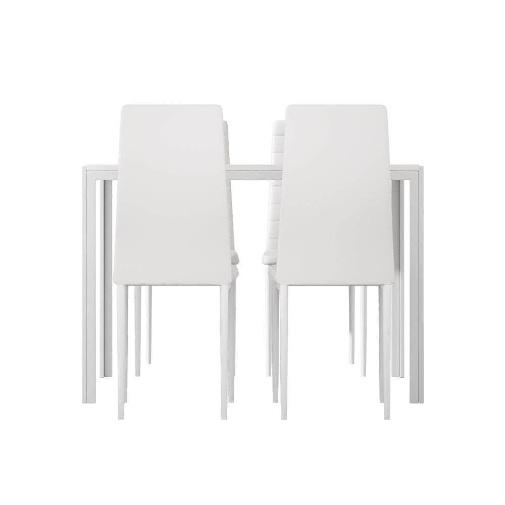 Dining Chairs & Table Dining Set 4/6 Chair Set Of 5/7 Wooden Top White/Black