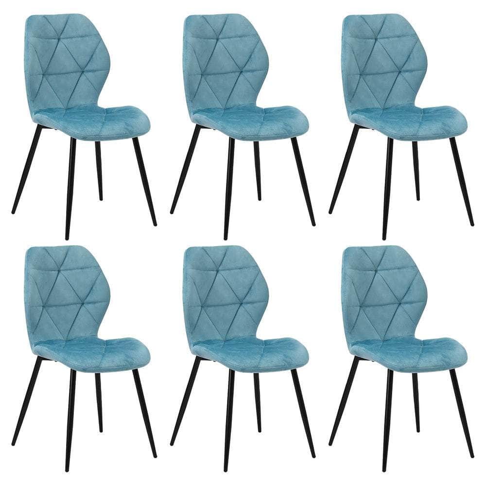 Dining Chairs Velvet Blue/Grey