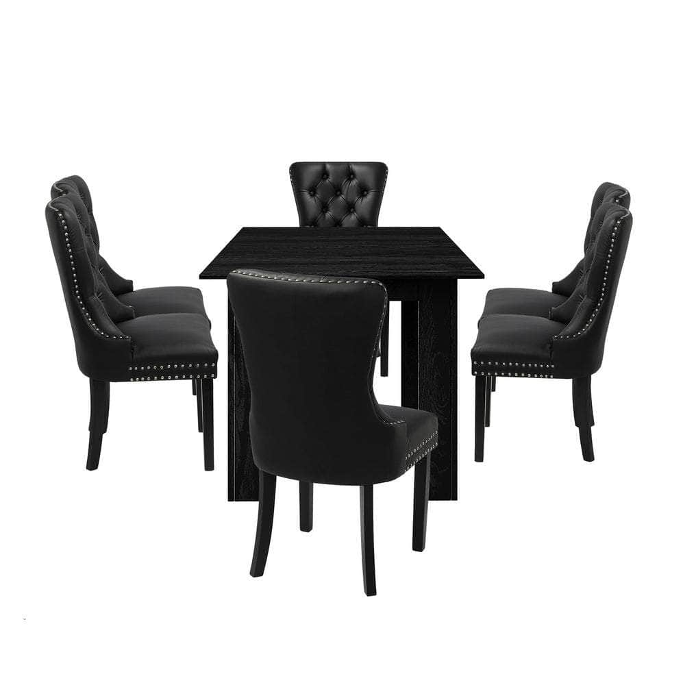 Dining Set 160cm Extendable Table with 4/6PCS Chairs PU Leather