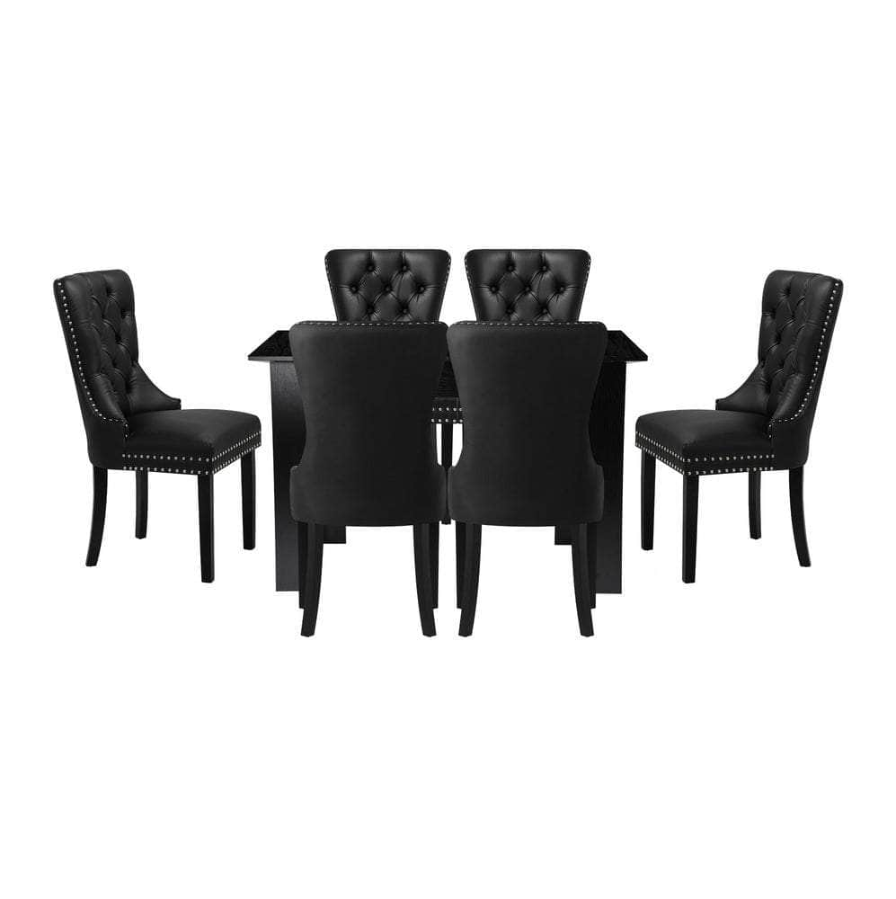 Dining Set 160cm Extendable Table with 4/6PCS Chairs PU Leather