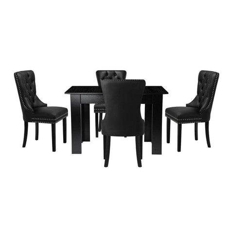 Dining Set 160cm Extendable Table with 4/6PCS Chairs PU Leather