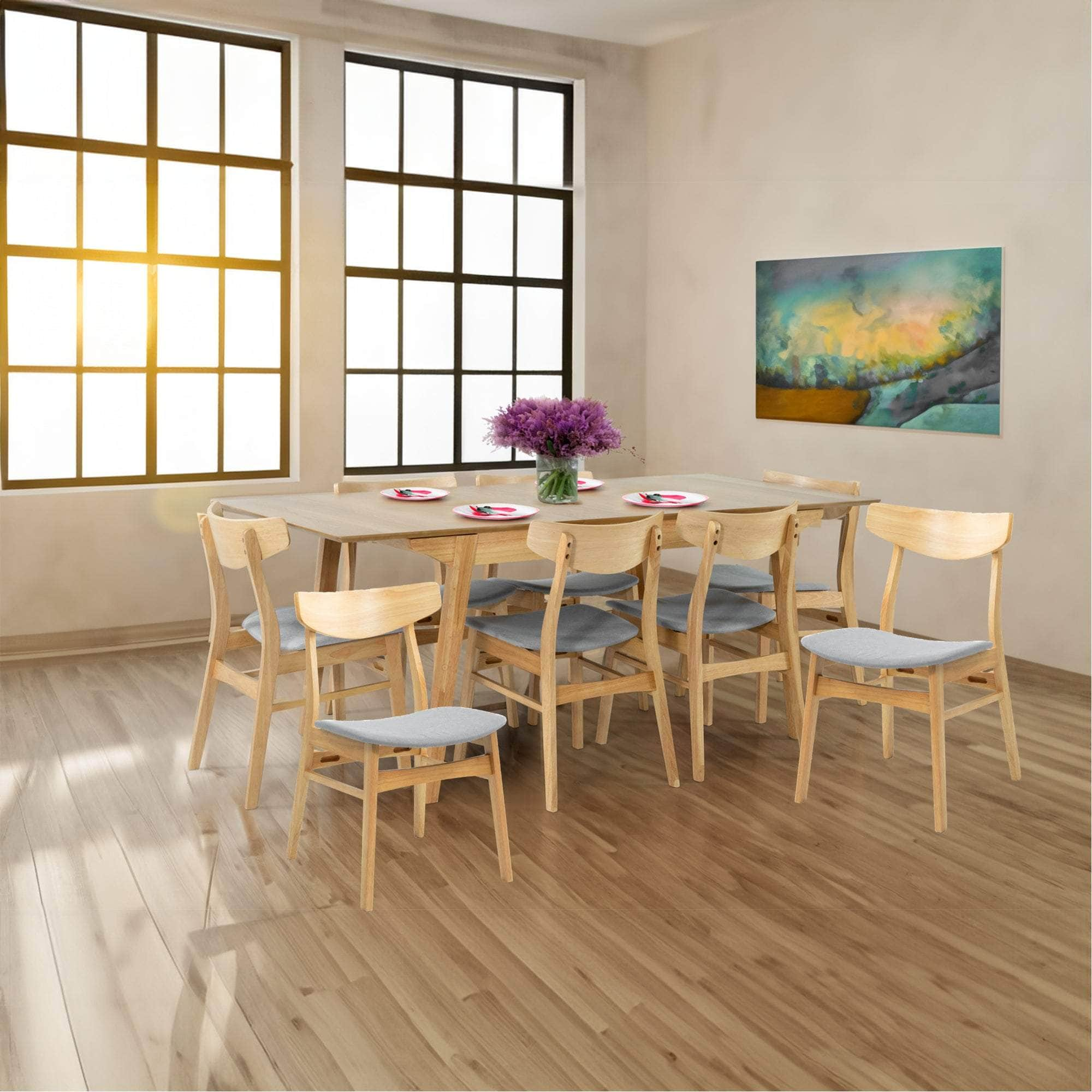 Dining Set Extendable Table Chair Scandinavian Style