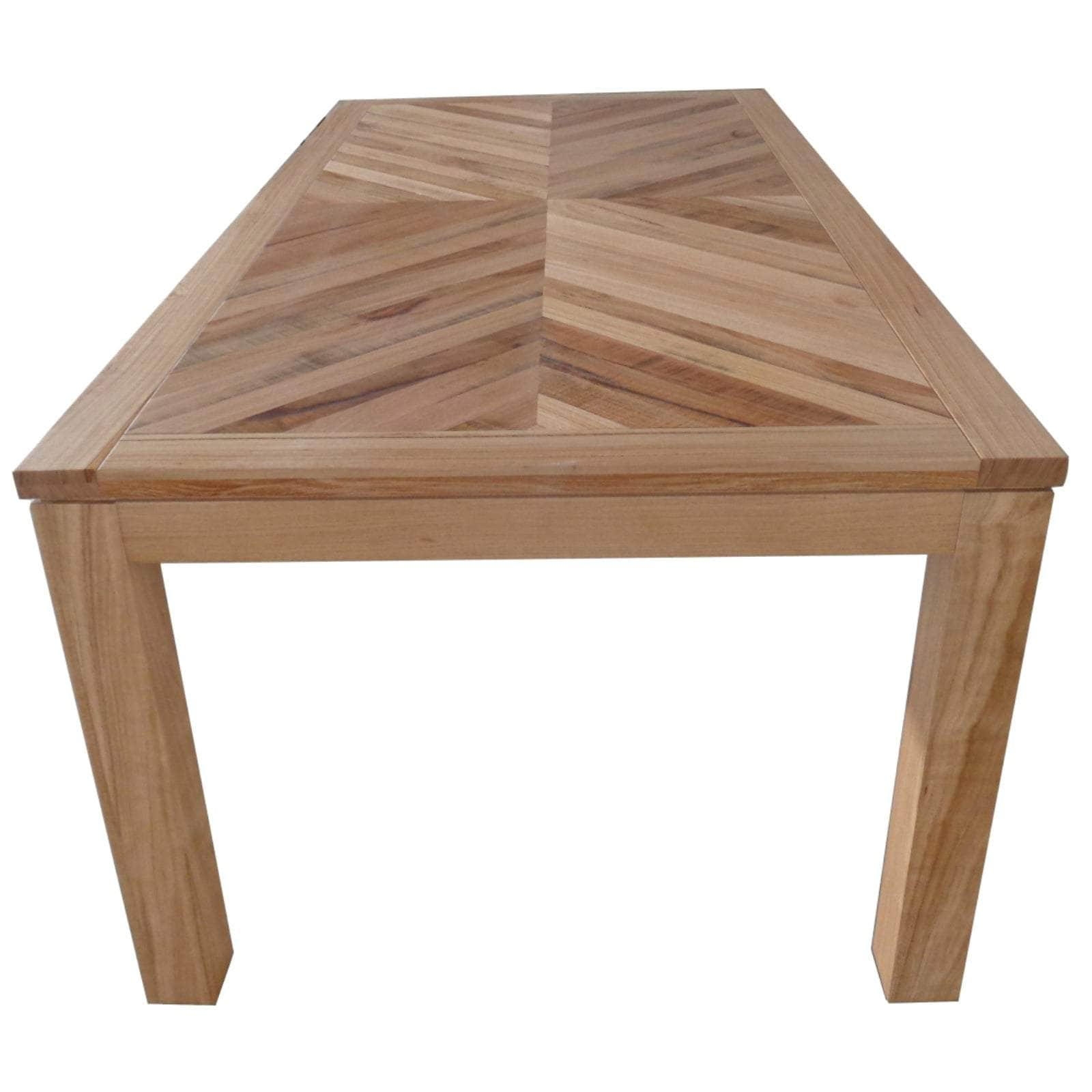 Dining Table 180Cm 6 Seater Parquet Top Solid Messmate Timber Wood