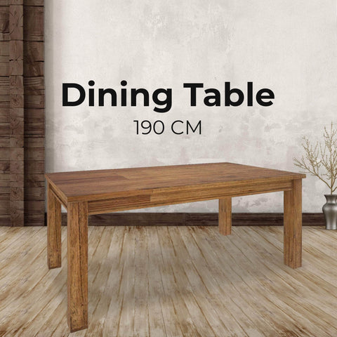 Dining Table 190Cm Solid Mt Ash Wood Home Dinner Furniture - Brown