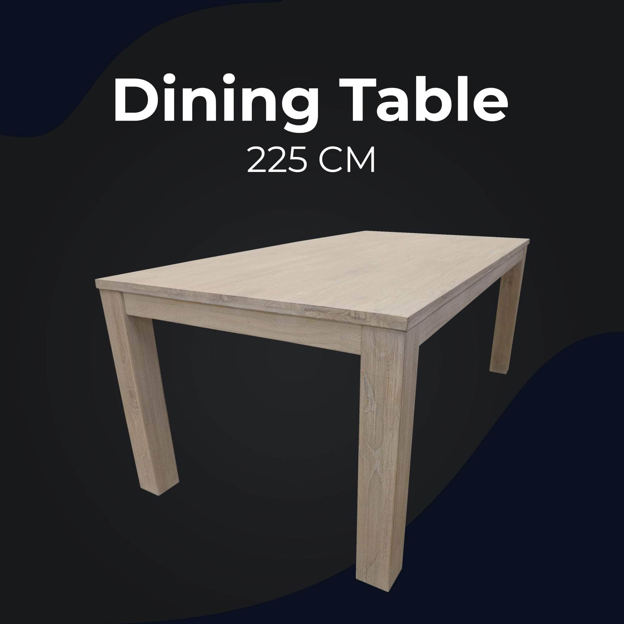 Dining Table 225Cm Solid Mt Ash Wood Home Dinner Furniture - White