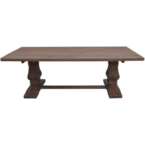 Dining Table 230Cm French Provincial Pedestal Solid Timber Wood