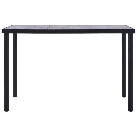 Dining Table Black and Concrete MDF -Grey