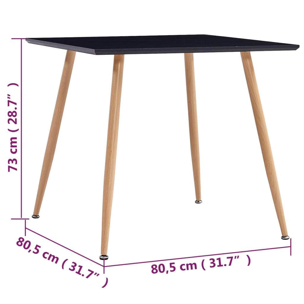 Dining Table Black and Oak  MDF