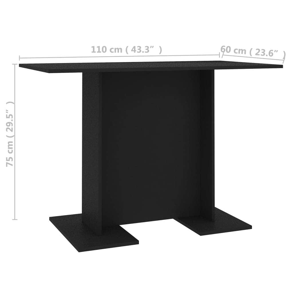 Dining Table Black  Chipboard