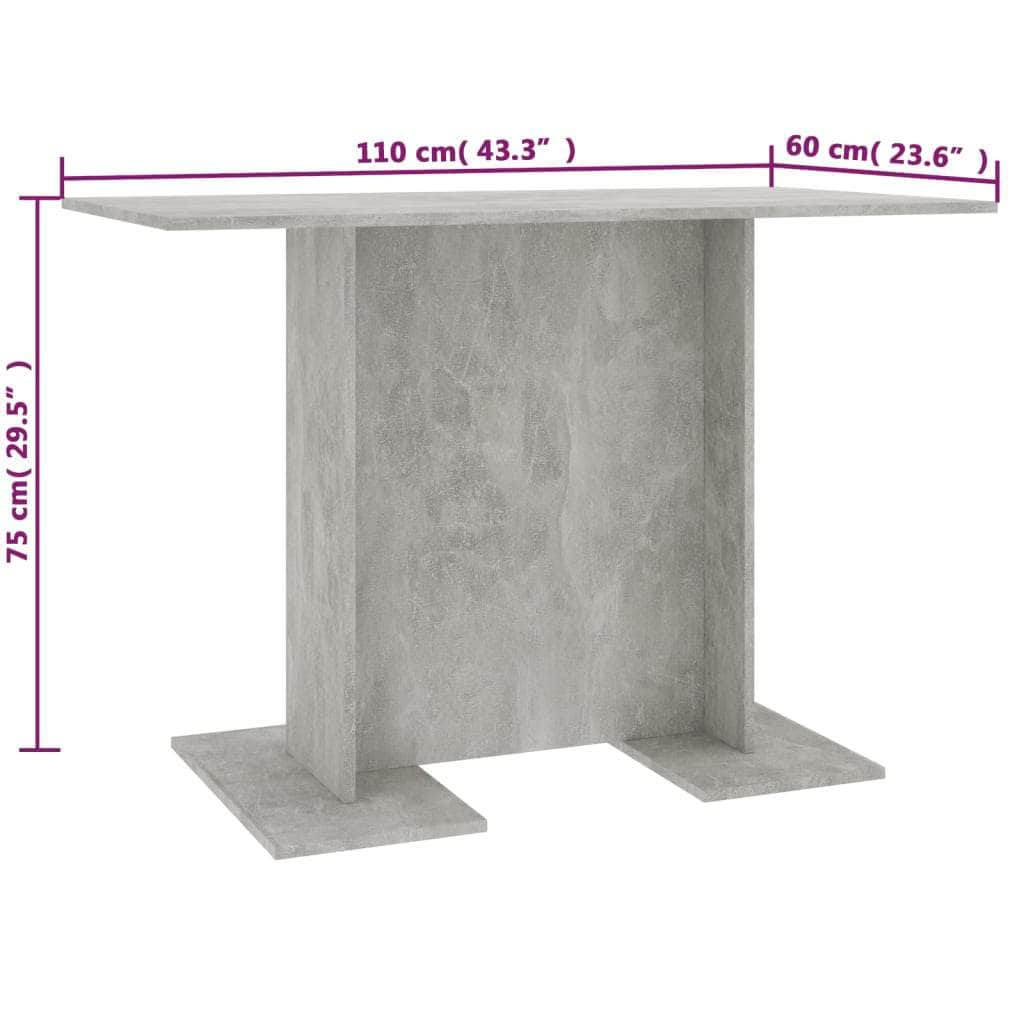 Dining Table Concrete Grey  Chipboard