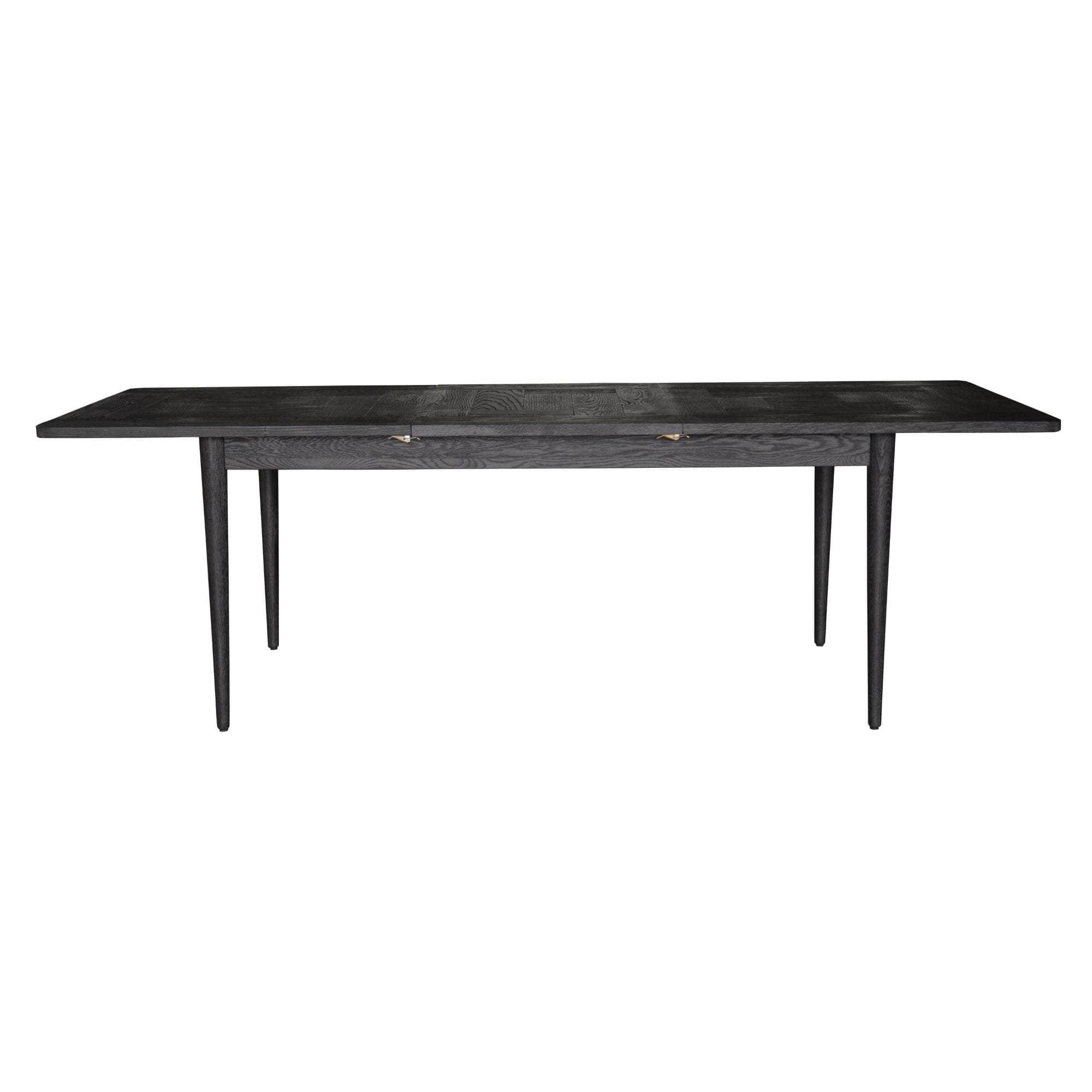 Dining Table Extendable 170-230Cm Solid Oak Wood Furniture - Black