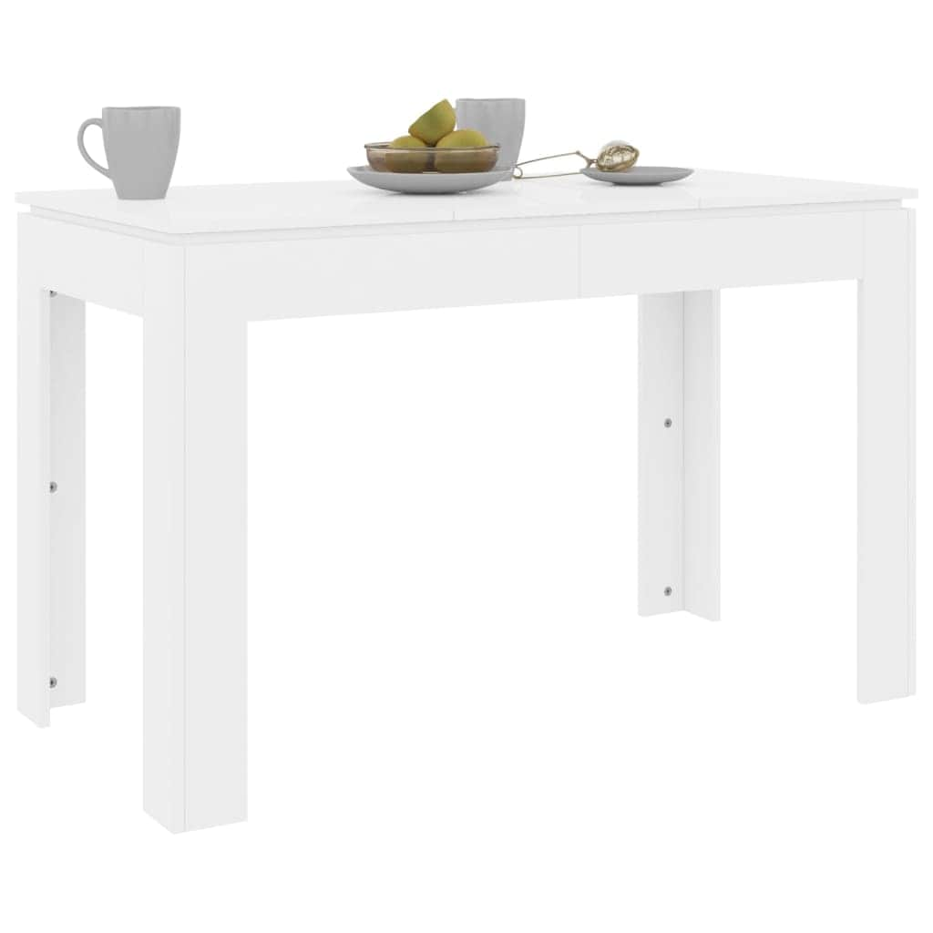 Dining Table High Gloss  White Chipboard