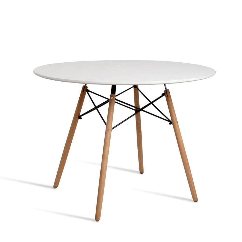 Dining Table Round White 4 Seater 100Cm