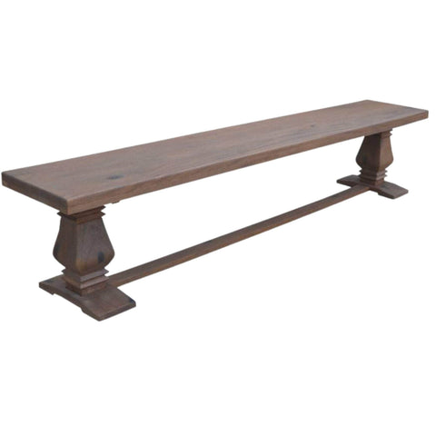 Dining Table Seat Bench 230Cm French Provincial Pedestal Solid Timber