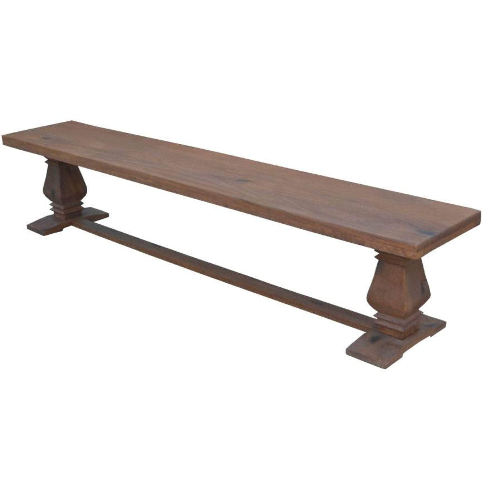 Dining Table Seat Bench 230Cm French Provincial Pedestal Solid Timber