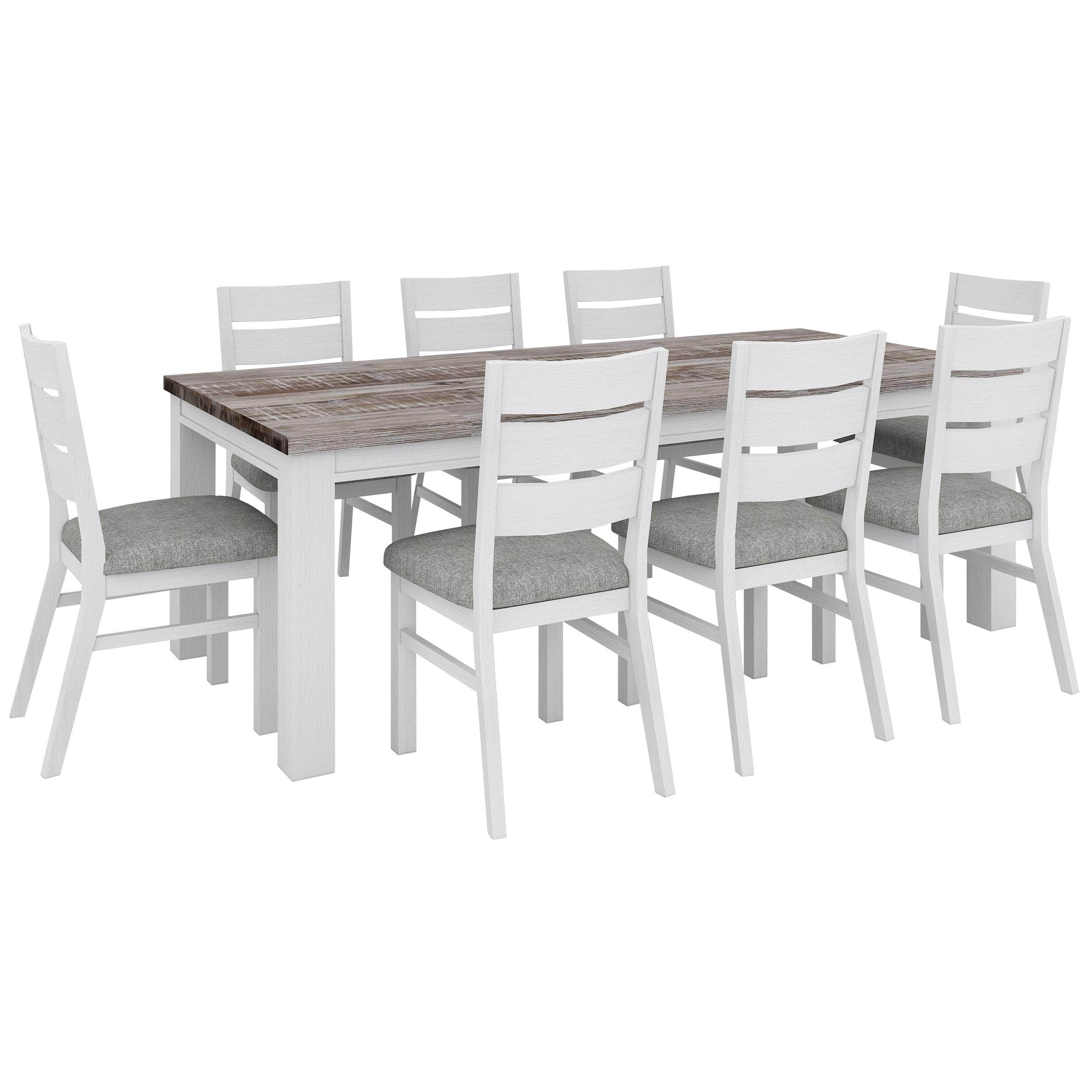 Dining Table Solid Acacia Wood Home Dinner Furniture -White