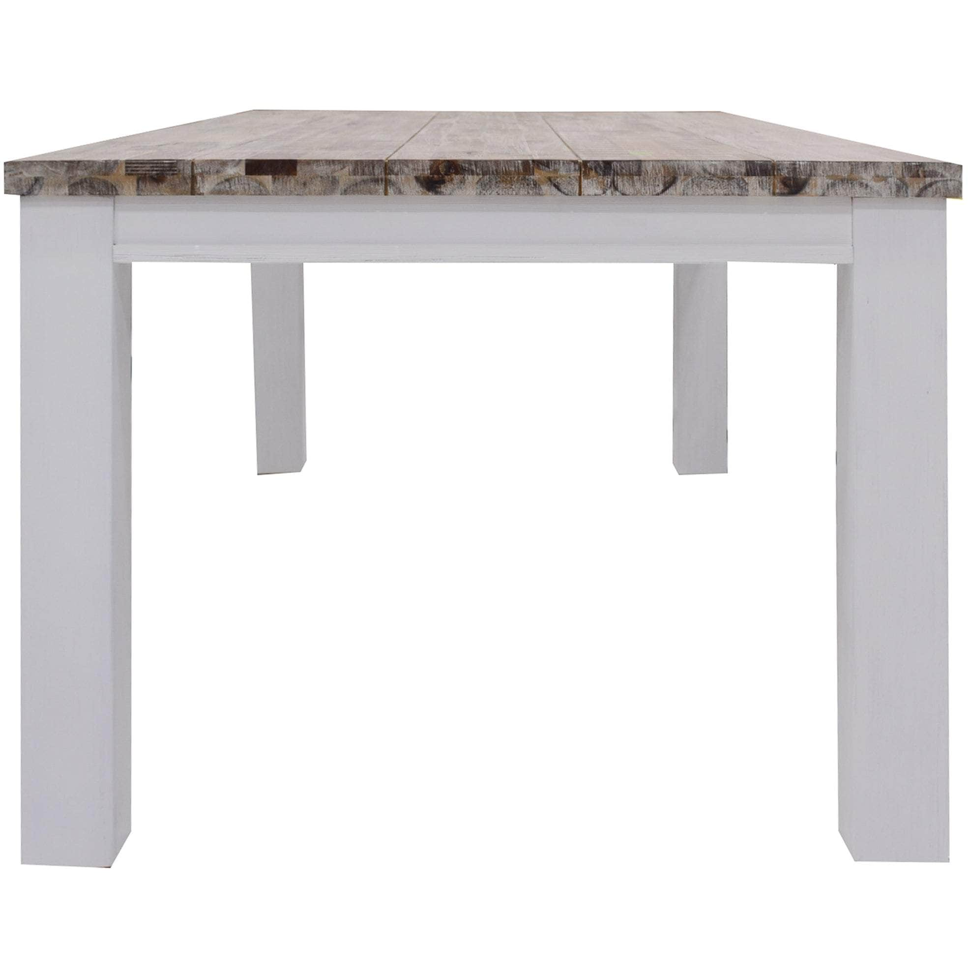 Dining Table Solid Acacia Wood Home Dinner Furniture -White