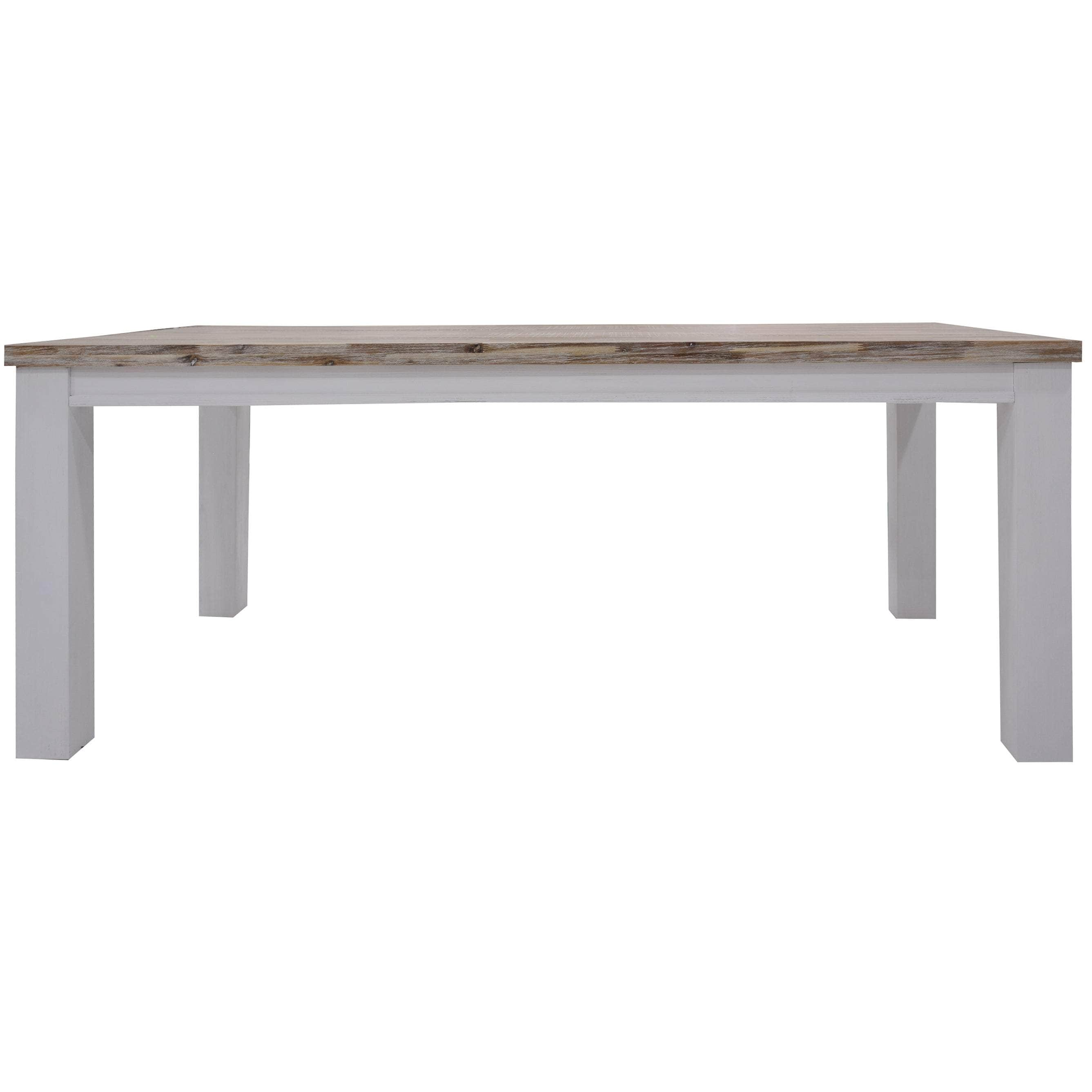 Dining Table Solid Acacia Wood Home Dinner Furniture -White