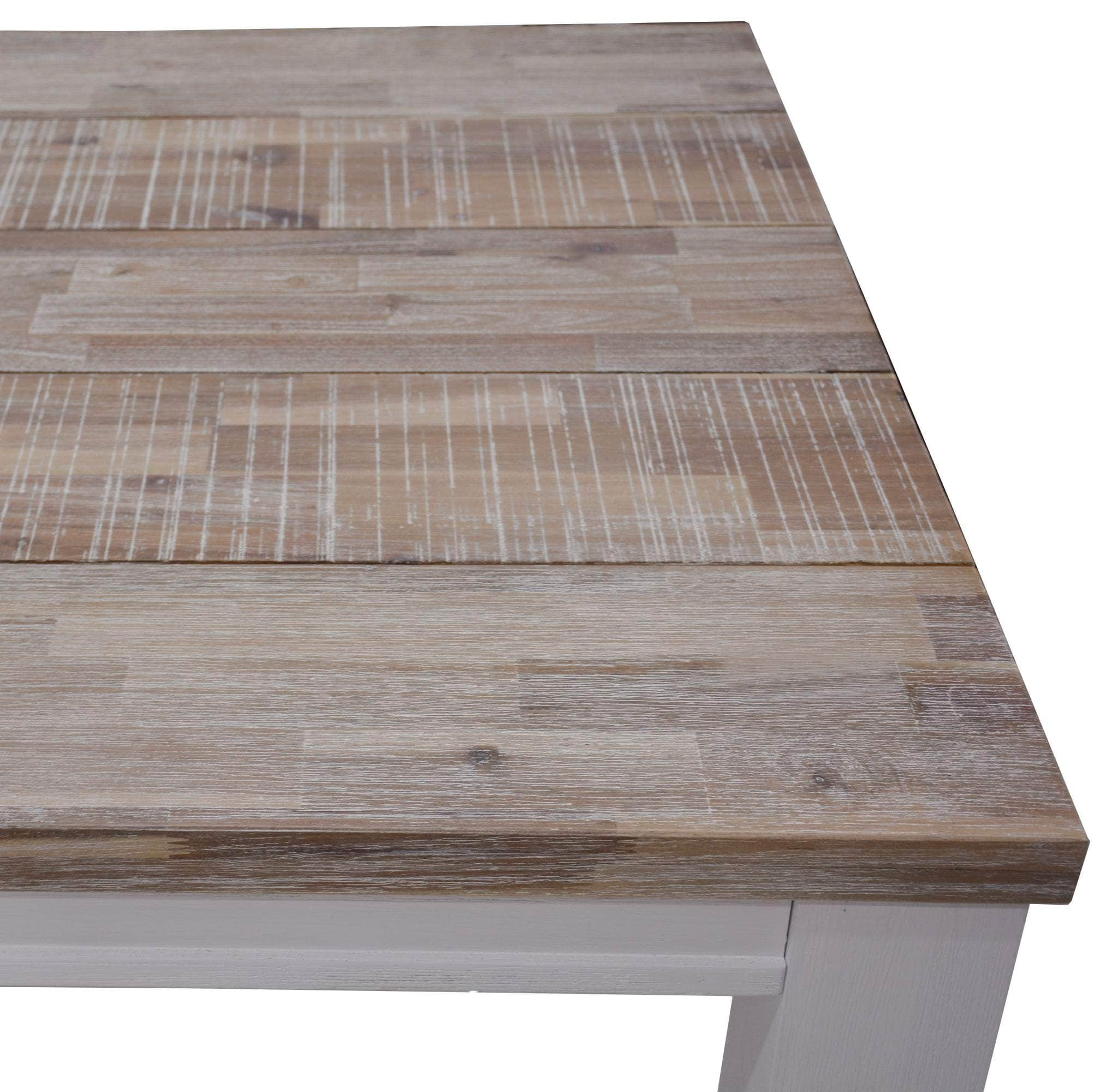 Dining Table Solid Acacia Wood Home Dinner Furniture -White