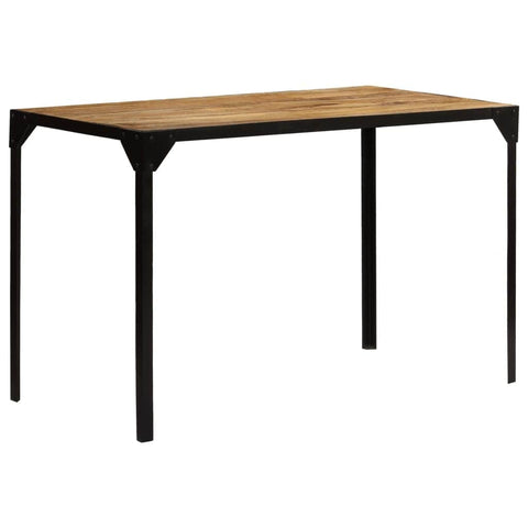 Dining Table Solid Rough Mange Wood and Steel 120 cm