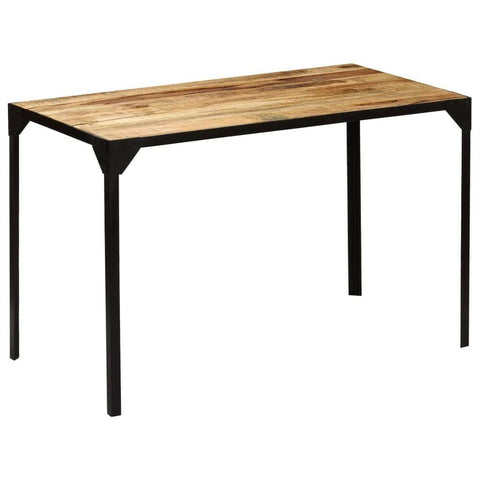 Dining Table Solid Rough Mange Wood and Steel 120 cm