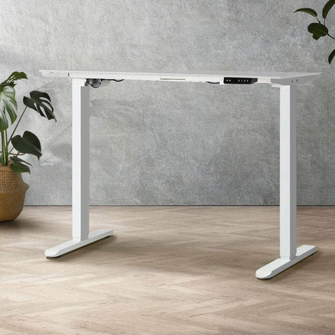 Discover the Stylish White Frame Standing Desk for Home Offices(Frame Only)