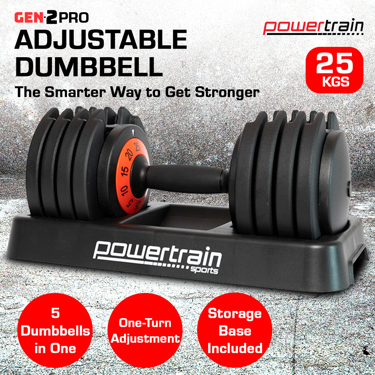 Pro Adjustable Dumbbell Weights- 25kg