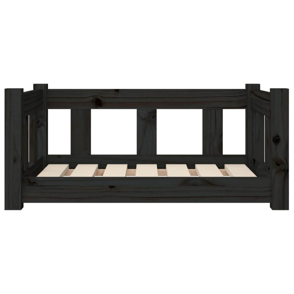 Dog Bed Black Solid Wood Pine