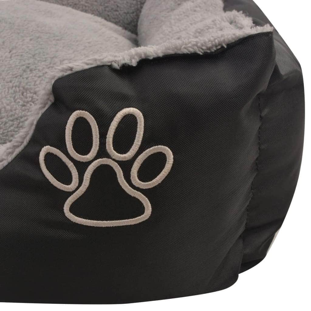 Dog Bed with Padded Cushion Size L Black