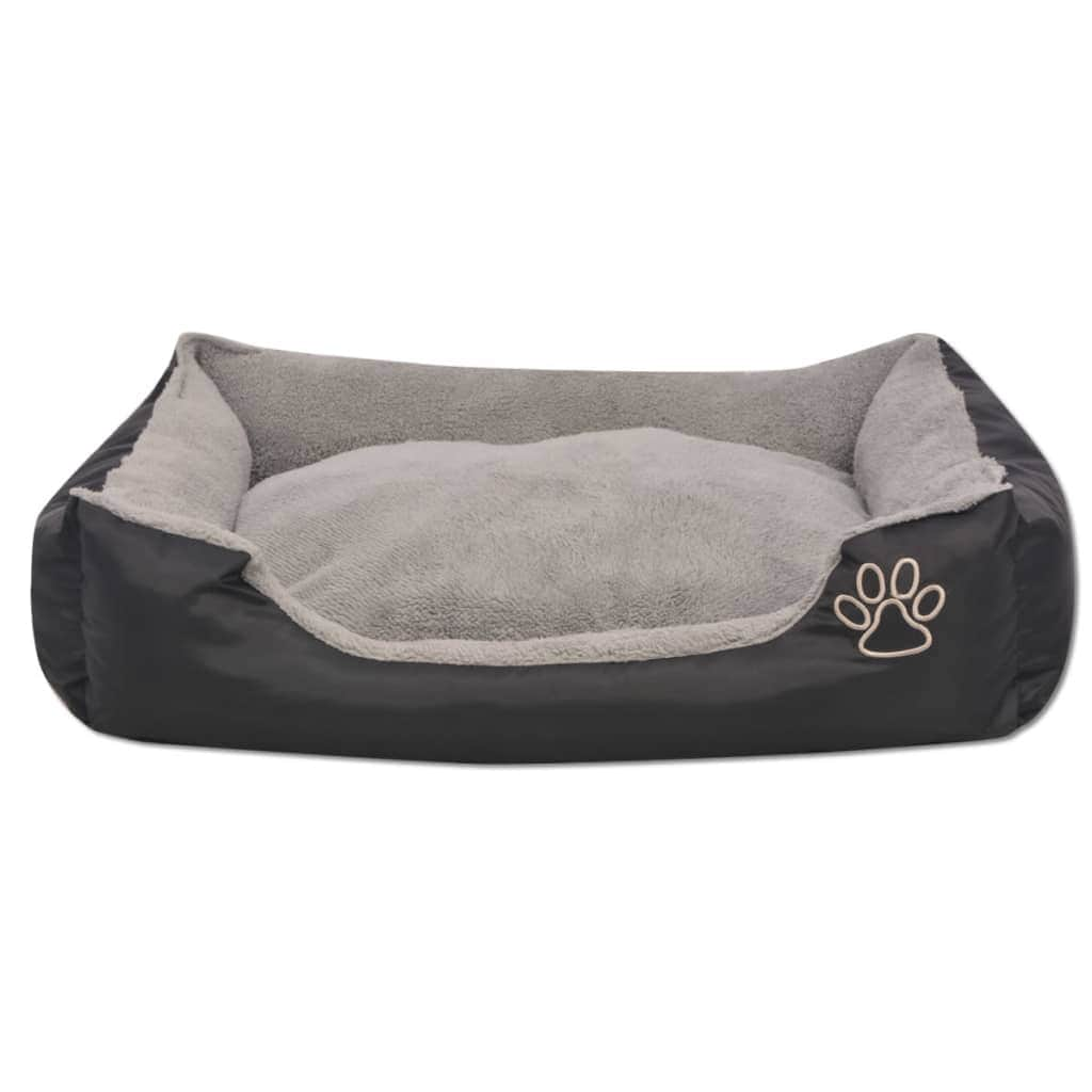 Dog Bed with Padded Cushion Size S Black