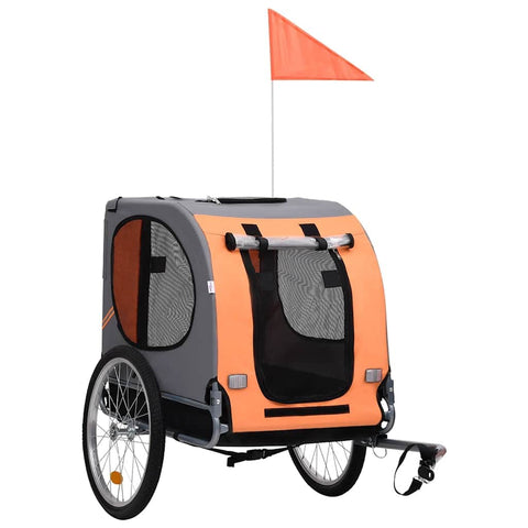 Dog Bike Trailer Orange and Brown