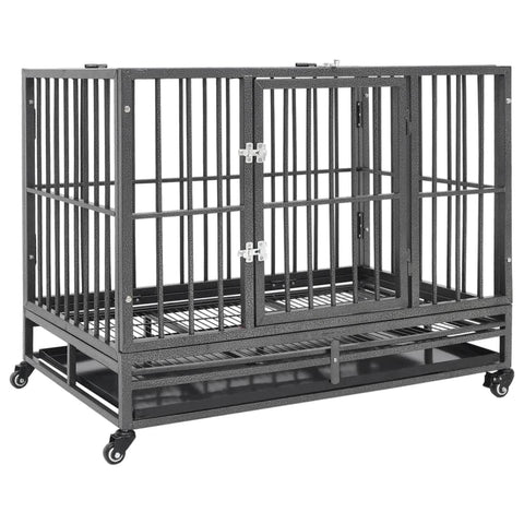 Dog Cage With Wheels Steel