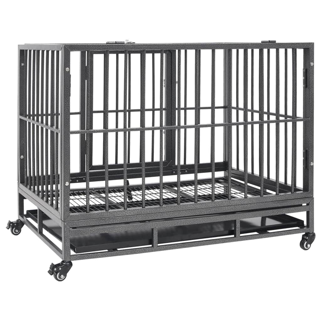 Dog Cage With Wheels Steel