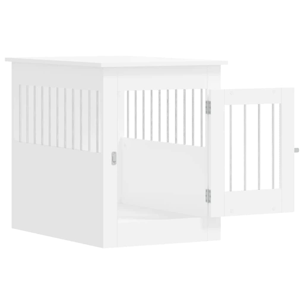 Dog Crate Furniture Engineered Wood Black/White