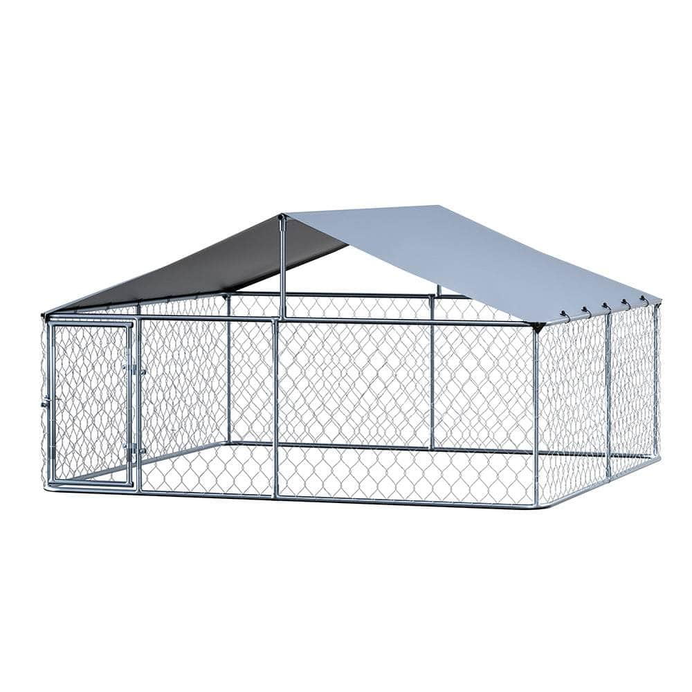 Dog Kennel Large House Pet Run Cage Puppy Outdoor Enclosure With Roof