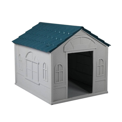 Dog Kennel Outdoor Indoor Pet Plastic L Blue