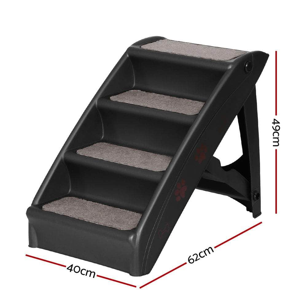 Dog Ramp Steps For Bed Sofa Car Pet Stairs Ladder Portable Foldable Black