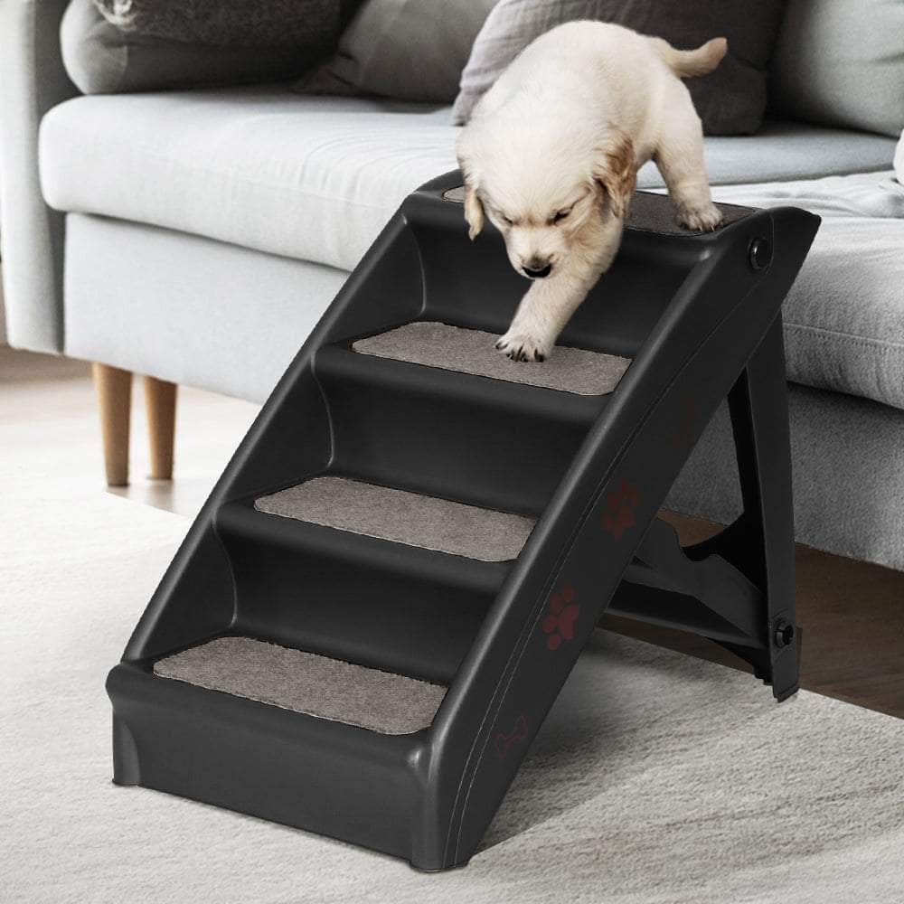 Dog Ramp Steps For Bed Sofa Car Pet Stairs Ladder Portable Foldable Black