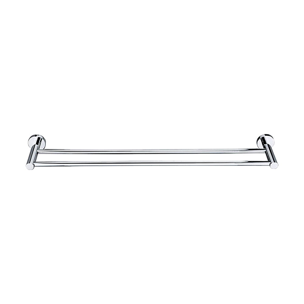 Double Classic Chrome Towel Bar Rail Bathroom