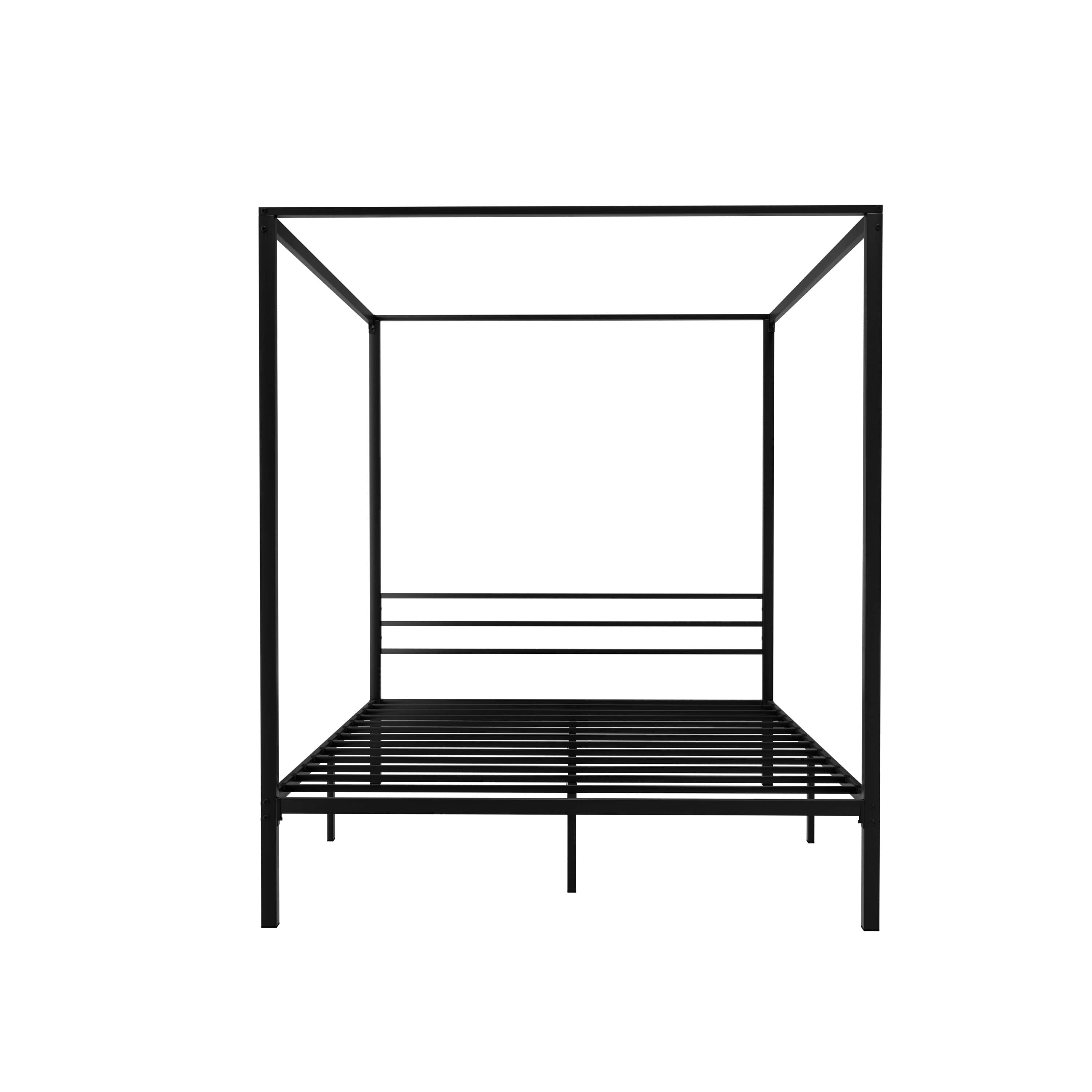 Double/Queen Metal Four-Poster Bed Frame - Black