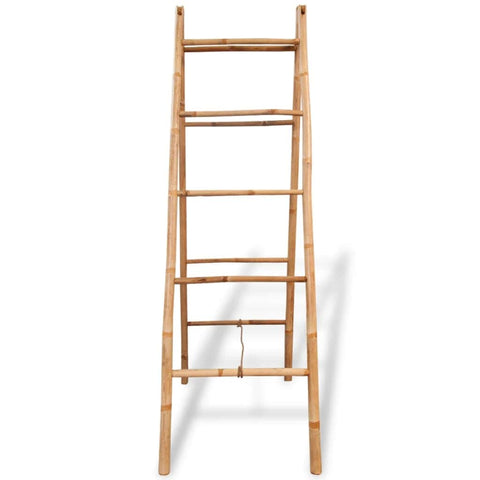 Double Towel Ladder with 5 Rungs Bamboo