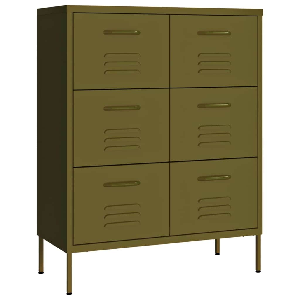 Drawer Cabinet Olive Green Steel