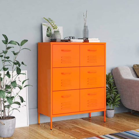 Drawer Cabinet Orange Steel