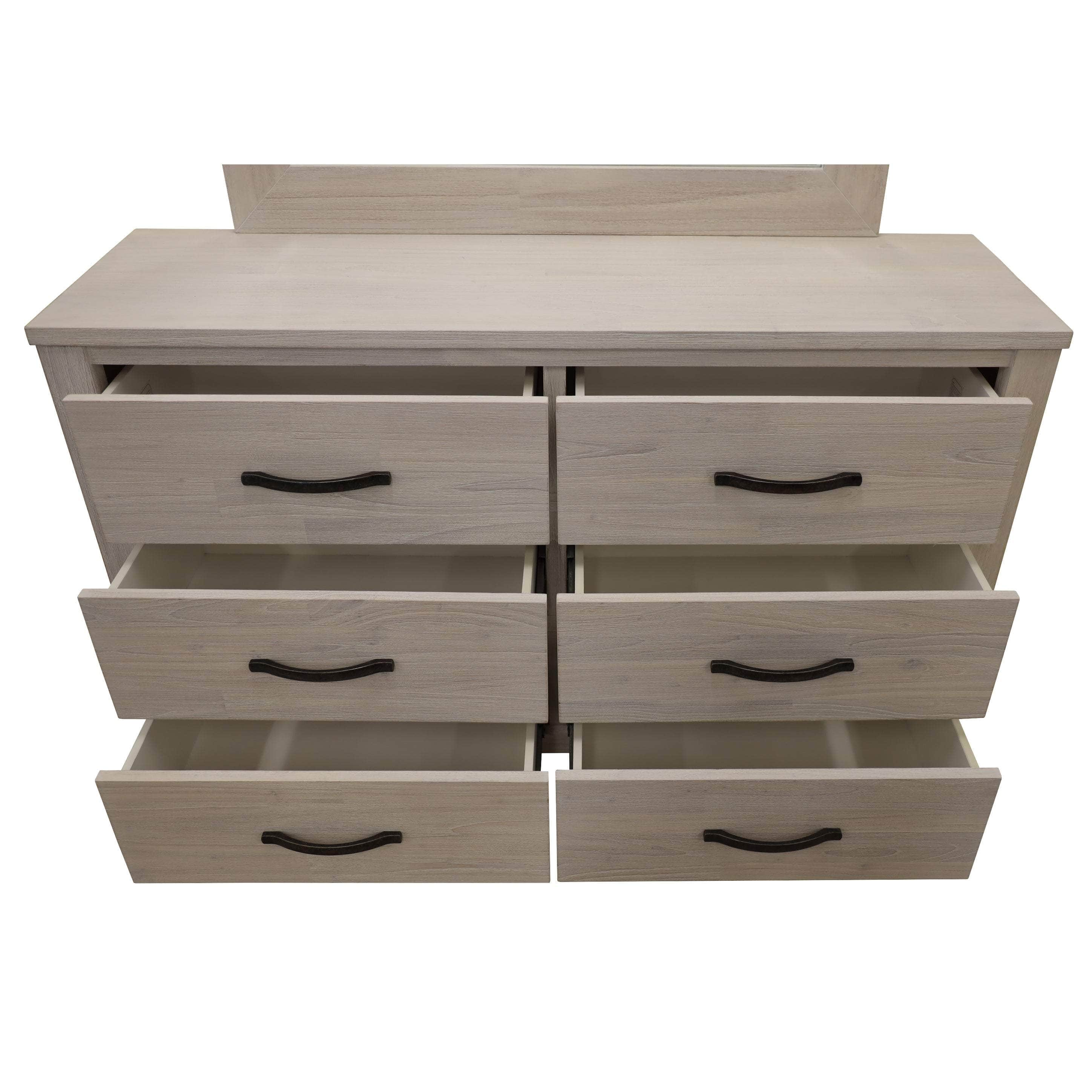 Dresser 6 Chest Of Drawers Solid Wood Tallboy Storage Cabinet - White