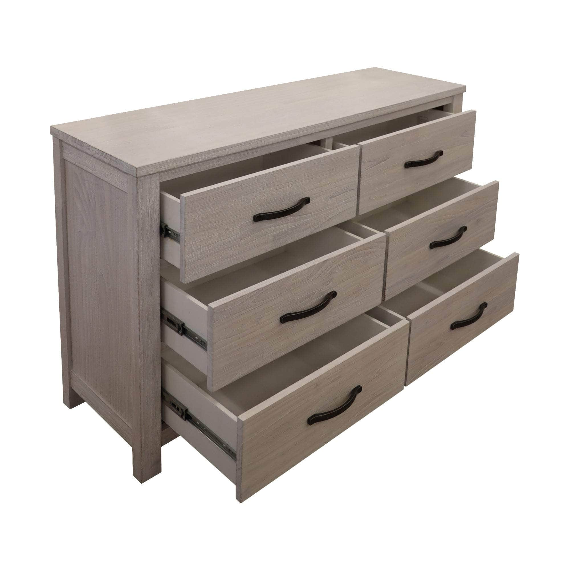 Dresser 6 Chest Of Drawers Solid Wood Tallboy Storage Cabinet - White