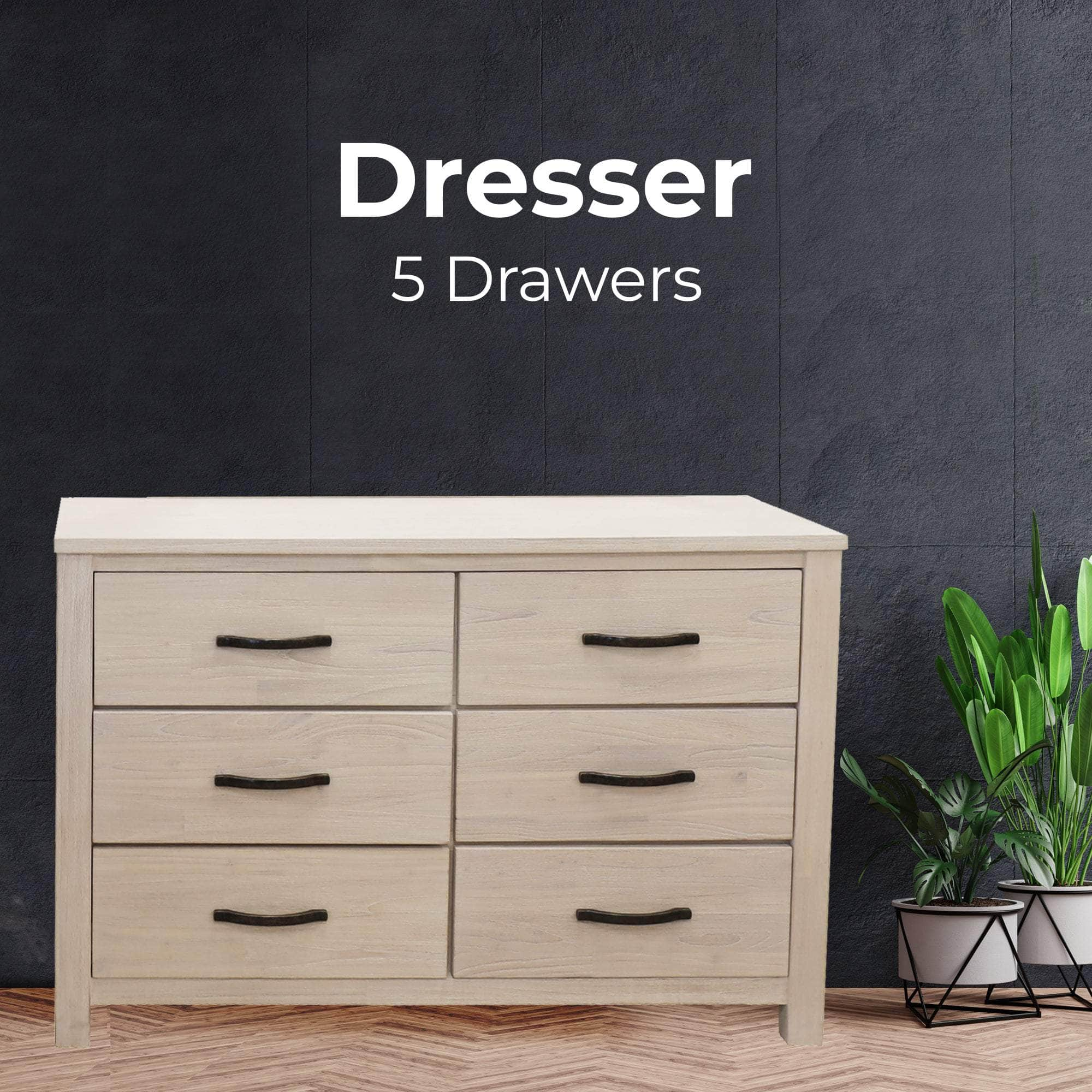 Dresser 6 Chest Of Drawers Solid Wood Tallboy Storage Cabinet - White