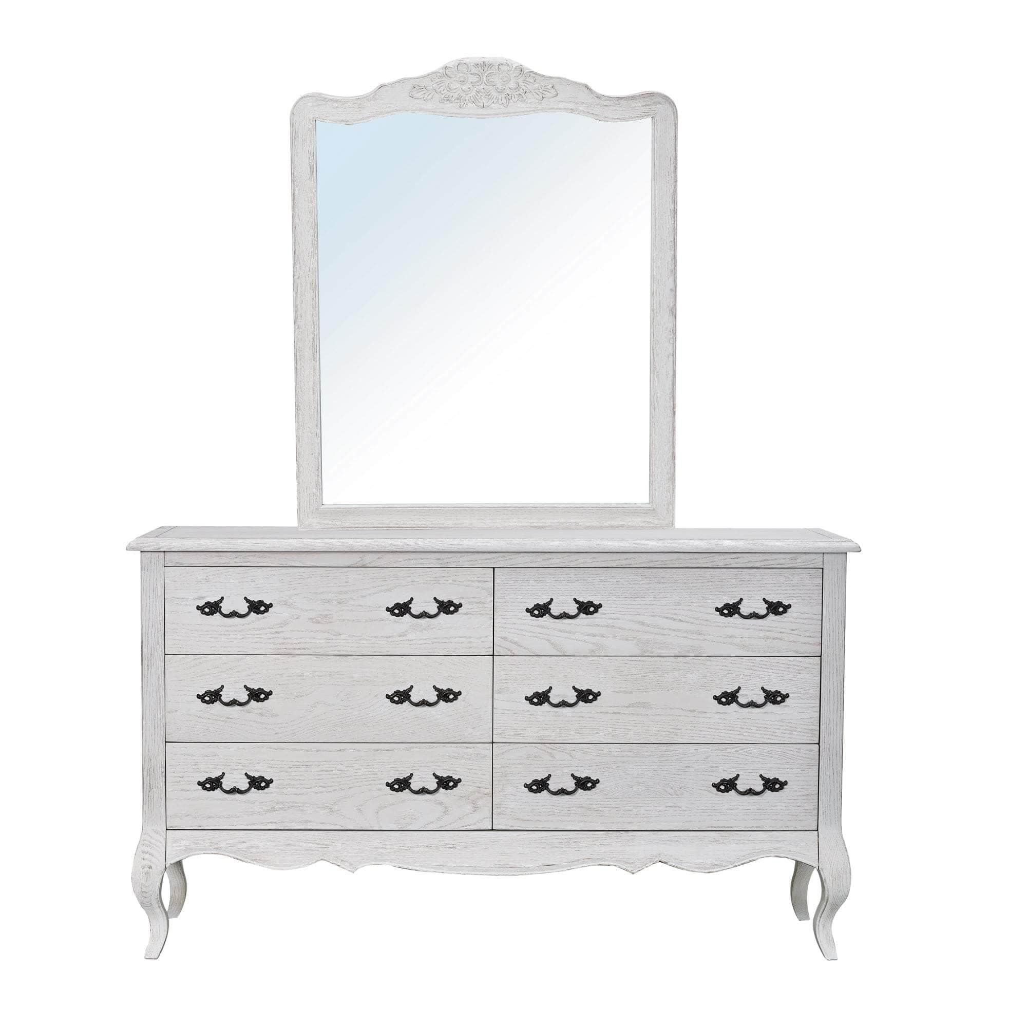 Dresser 6 Chest Of Drawers Storage Cabinet Distressed White