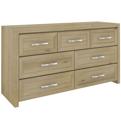 Dresser 7 Chest Of Drawers Solid Wood Bedroom Storage Cabinet - Smoke